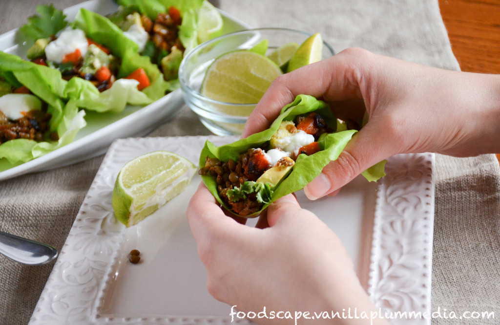 lentil taco lettuce wrap