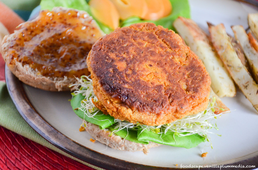 sweet-potato-chickpea-burger-with-apricot-mustard-and-rosemary-fries